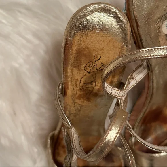 Vintage Wooden Rhinestone Heels (size 6)